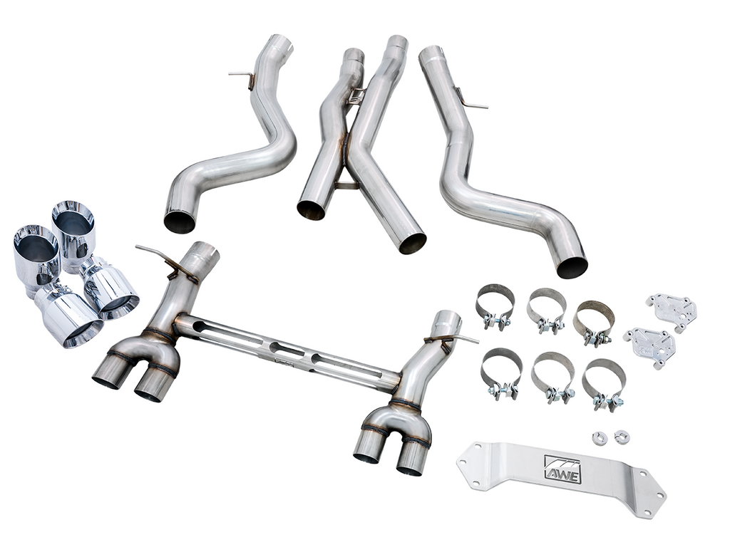 AWE Track Edition Catback Exhaust for BMW F8X M3/M4 - Chrome Silver (3020-42082)