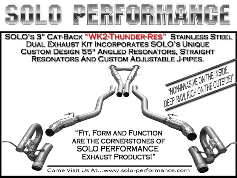 SOLO Performance 2012+ WK2 Thunder Res Catback  / Jeep GC SRT & Trackhawk - KOW Performance