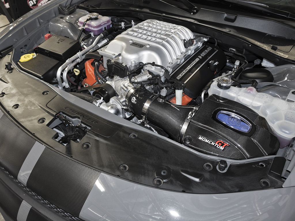 aFe Black Series Momentum GT Carbon Fiber Air Intake Dodge Charger Hellcat (17-18) V8 6.2L SC HEMI - KOW Performance